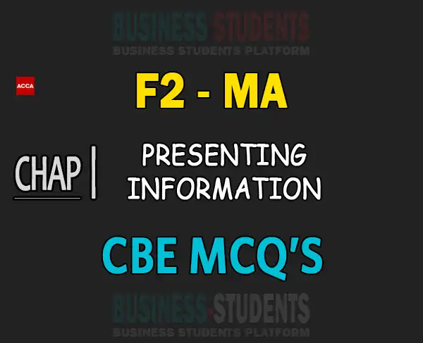 F2 (MA/FMA) – Chapter 02b – PART A – CBE MCQs – ACCA